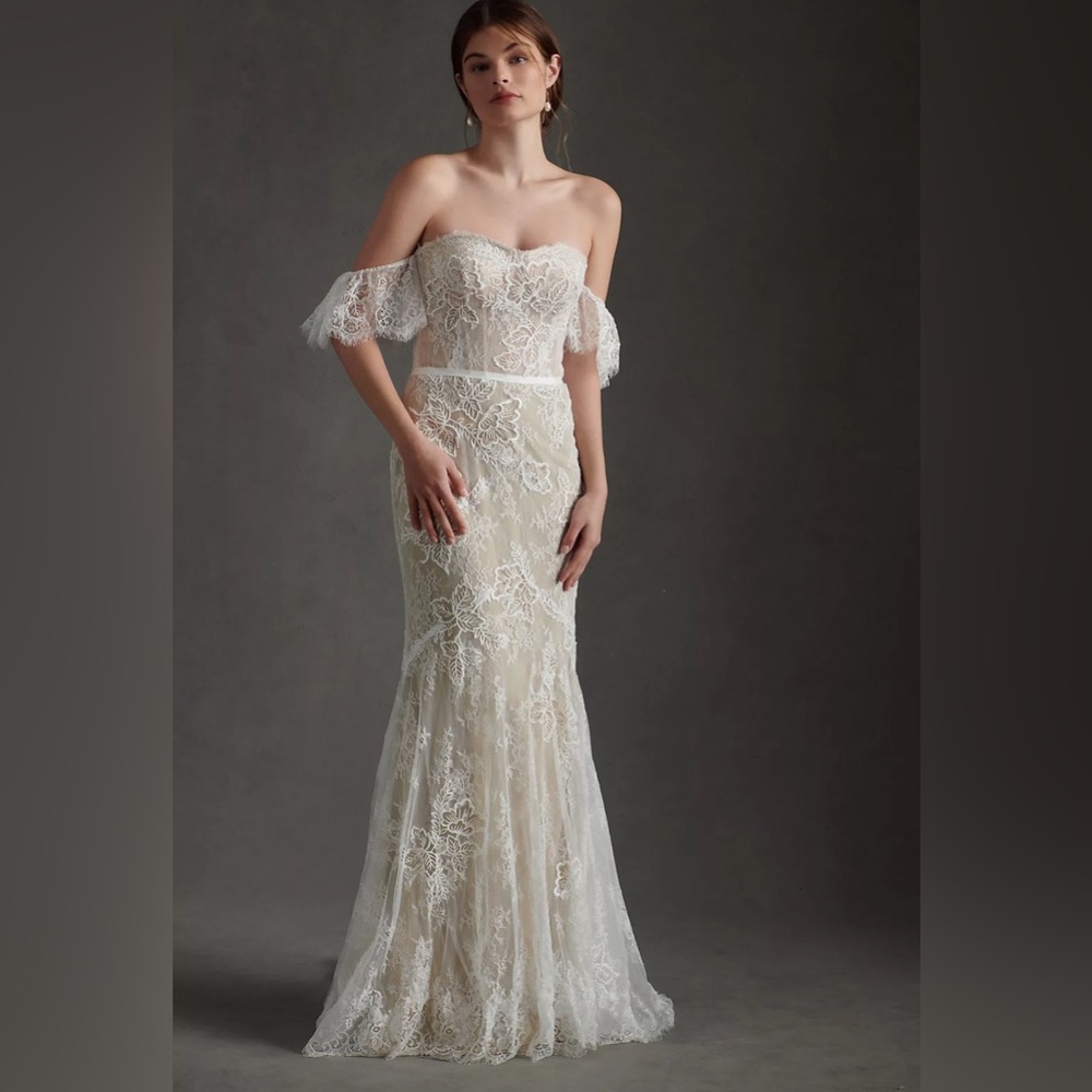 Willowby by Watters Mila Off-The-Shoulder Lace Mermaid Gown Wedding Dress